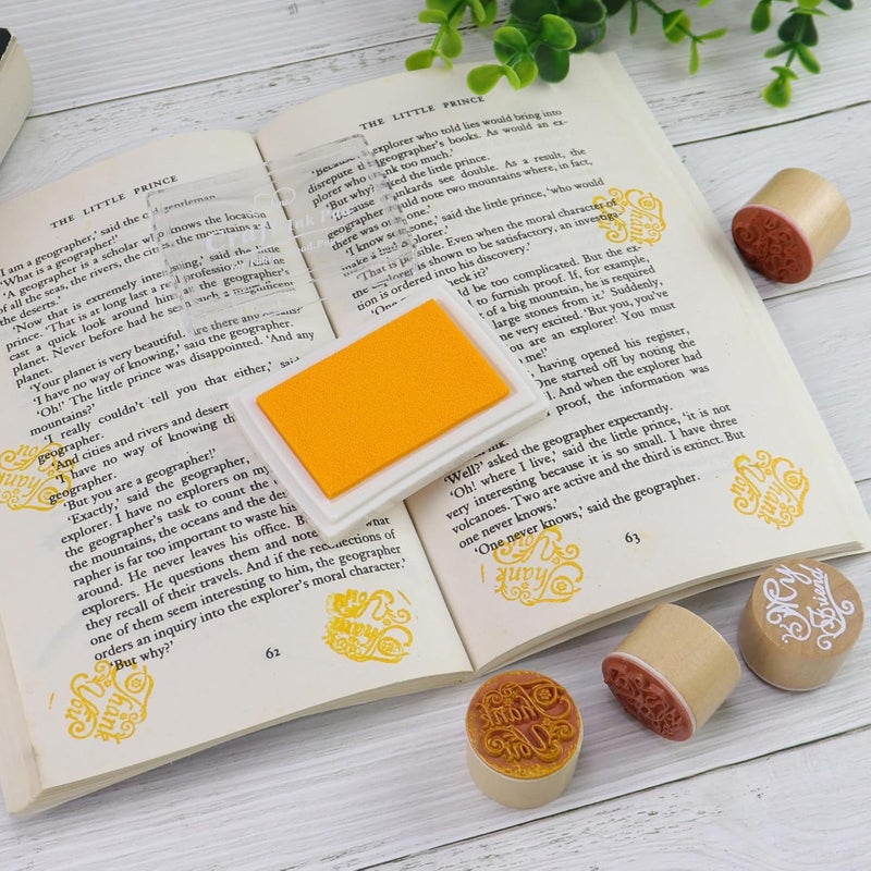 Lsushine Craft Ink Pad for Rubber Stamps, Paper, Wooden, Fabric, Scrapbooking, Non-Toxic Finger Ink Pads for Kids (Yellow) - Image 3